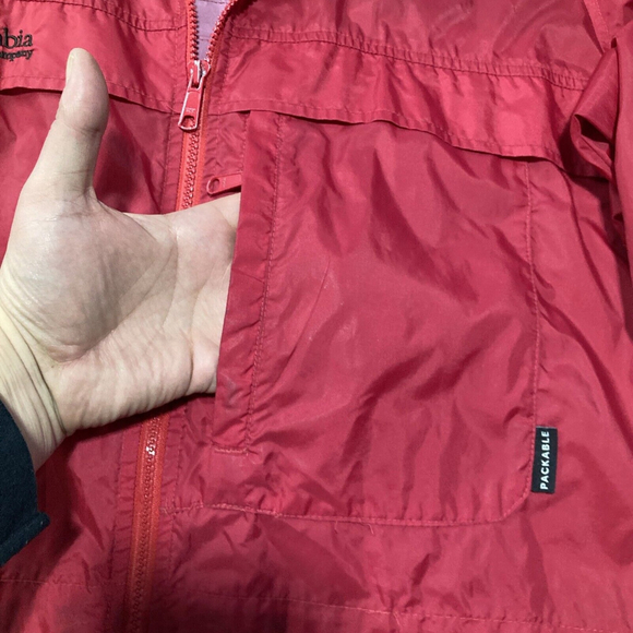 Vintage Columbia Sportswear Windbreaker Jacket Adult Large L Red Packable Coat - Picture 6 of 16
